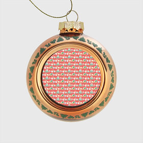 Стеклянный ёлочный шар с принтом Рождественские наклейки в Курске, Стекло | Диаметр: 80 мм | 