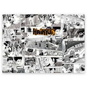 Поздравительная открытка с принтом Haikyu в Курске, 100% бумага | плотность бумаги 280 г/м2, матовая, на обратной стороне линовка и место для марки
 | Тематика изображения на принте: haikyu | аниме | волейбол | манга | спортивная | фурудатэ | харуити