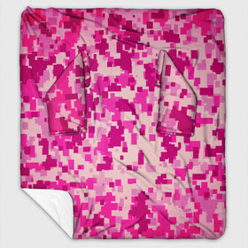 Плед с рукавами с принтом Розовый камуфляж в Курске, 100% полиэстер | Закругленные углы, все края обработаны. Ткань не мнется и не растягивается. Размер 170*145 | камуфляж | милитари | пиксель | пиксельный | розовый | узор