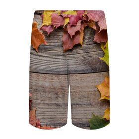 Детские спортивные шорты 3D с принтом Осенний Забор в Курске,  100% полиэстер
 | пояс оформлен широкой мягкой резинкой, ткань тянется
 | 
