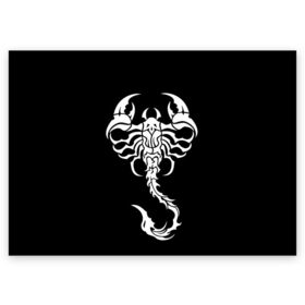 Поздравительная открытка с принтом Скорпион в Курске, 100% бумага | плотность бумаги 280 г/м2, матовая, на обратной стороне линовка и место для марки
 | Тематика изображения на принте: знак зодиака | природа. | ракообразные | скорпион | ядовитые существа