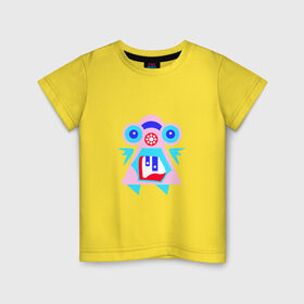 Детская футболка хлопок с принтом Ангельский монстрик вар2 в Курске, 100% хлопок | круглый вырез горловины, полуприлегающий силуэт, длина до линии бедер | abstract | angel | character | geometric | monster