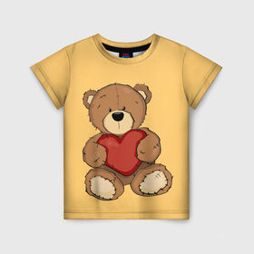 Детская футболка 3D с принтом Мишка Тедди в Курске, 100% гипоаллергенный полиэфир | прямой крой, круглый вырез горловины, длина до линии бедер, чуть спущенное плечо, ткань немного тянется | игрушка | игрушки | медведь | миша | мишкатедди | мягкаяигрушка | тедди