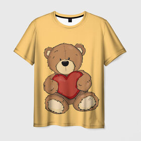 Мужская футболка 3D с принтом Мишка Тедди в Курске, 100% полиэфир | прямой крой, круглый вырез горловины, длина до линии бедер | игрушка | игрушки | медведь | миша | мишкатедди | мягкаяигрушка | тедди