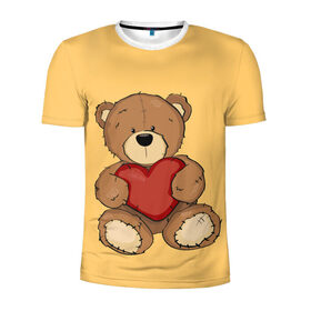 Мужская футболка 3D спортивная с принтом Мишка Тедди в Курске, 100% полиэстер с улучшенными характеристиками | приталенный силуэт, круглая горловина, широкие плечи, сужается к линии бедра | игрушка | игрушки | медведь | миша | мишкатедди | мягкаяигрушка | тедди