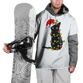 Накидка на куртку 3D с принтом Новогодний кот в Курске, 100% полиэстер |  | 2021 | белка | гирлянда | год быка | дед мороз | елка | енот | кот | котик | лиса | маска | неон | новогодний кот | новогодняя | новый год | олень | праздник | радуга | рождество | с новым годом | санта
