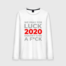 Мужской лонгслив хлопок с принтом 2020 Pray For Luck в Курске, 100% хлопок |  | Тематика изображения на принте: 2020 | 2021 | coronavirus | covid | covid 19 | covid19 | new year | вирус | год | грипп | дед мороз | заражение | зима | карантин | клаус | корона | коронавирус | маска | новый год | пандемия | праздник | самоизоляция | санта