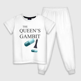 Детская пижама хлопок с принтом the queens gambit в Курске, 100% хлопок |  брюки и футболка прямого кроя, без карманов, на брюках мягкая резинка на поясе и по низу штанин
 | the queens gambit | нетфликс | сериал | ход королевы
