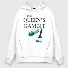 Мужское худи Oversize хлопок с принтом the queens gambit в Курске, френч-терри — 70% хлопок, 30% полиэстер. Мягкий теплый начес внутри —100% хлопок | боковые карманы, эластичные манжеты и нижняя кромка, капюшон на магнитной кнопке | the queens gambit | нетфликс | сериал | ход королевы