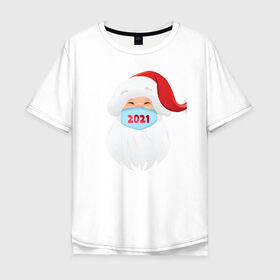 Мужская футболка хлопок Oversize с принтом Новый год 2021 в Курске, 100% хлопок | свободный крой, круглый ворот, “спинка” длиннее передней части | Тематика изображения на принте: 