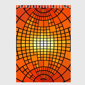 Скетчбук с принтом Сфера в Курске, 100% бумага
 | 48 листов, плотность листов — 100 г/м2, плотность картонной обложки — 250 г/м2. Листы скреплены сверху удобной пружинной спиралью | квадраты | красный | оранжевый | текстура | шар