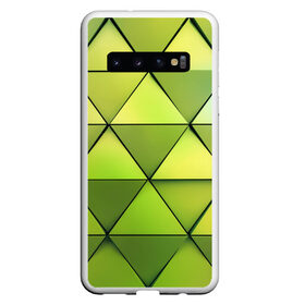 Чехол для Samsung Galaxy S10 с принтом Зелёные треугольники в Курске, Силикон | Область печати: задняя сторона чехла, без боковых панелей | Тематика изображения на принте: геометрия | зелёный | текстура | треугольники | фигуры