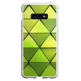 Чехол для Samsung S10E с принтом Зелёные треугольники в Курске, Силикон | Область печати: задняя сторона чехла, без боковых панелей | Тематика изображения на принте: геометрия | зелёный | текстура | треугольники | фигуры