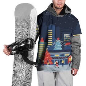 Накидка на куртку 3D с принтом Новогодняя атмосфера в Курске, 100% полиэстер |  | Тематика изображения на принте: 
