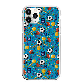 Чехол для iPhone 11 Pro матовый с принтом СПОРТ в Курске, Силикон |  | бейсбол | гиря | спорт | футбол | футбольный мяч | штанга