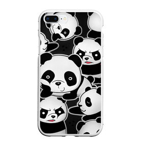 Чехол для iPhone 7Plus/8 Plus матовый с принтом Смешные панды в Курске, Силикон | Область печати: задняя сторона чехла, без боковых панелей | животные | медведи | мишки | мультяшки | смешные панды