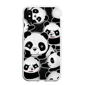 Чехол для iPhone XS Max матовый с принтом Смешные панды в Курске, Силикон | Область печати: задняя сторона чехла, без боковых панелей | Тематика изображения на принте: животные | медведи | мишки | мультяшки | смешные панды