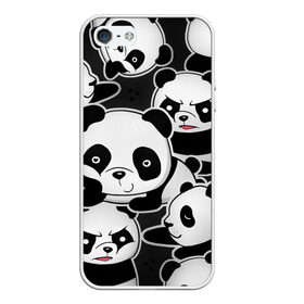 Чехол для iPhone 5/5S матовый с принтом Смешные панды в Курске, Силикон | Область печати: задняя сторона чехла, без боковых панелей | животные | медведи | мишки | мультяшки | смешные панды