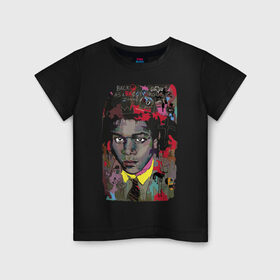 Детская футболка хлопок с принтом Jean Michel Basquiat в Курске, 100% хлопок | круглый вырез горловины, полуприлегающий силуэт, длина до линии бедер | art | eyes | guy | jean michel basquiat | глаза | жан мишель баския | искусство | парень