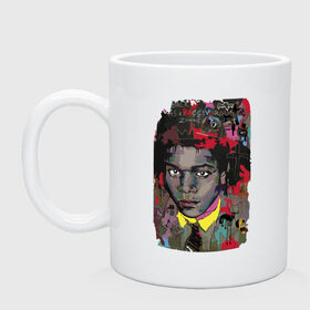 Кружка с принтом Jean Michel Basquiat в Курске, керамика | объем — 330 мл, диаметр — 80 мм. Принт наносится на бока кружки, можно сделать два разных изображения | Тематика изображения на принте: art | eyes | guy | jean michel basquiat | глаза | жан мишель баския | искусство | парень