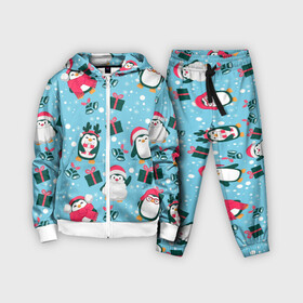 Детский костюм 3D с принтом Новогодние Пингвины в Курске,  |  | 2021 | белка | гирлянда | год быка | дед мороз | детская | дочка | елка | енот | кот | котик | лиса | маска | милая | неон | новогодняя | новый год | олень | паттерн | пингвин | подарок | праздник | радуга