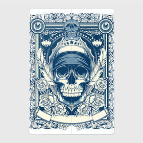 Магнитный плакат 2Х3 с принтом Пиратская картина в Курске, Полимерный материал с магнитным слоем | 6 деталей размером 9*9 см | арт | вектор | гот | готический рисунок | готическое | перо | перья | пират | пиратская картина | повязка | рисунок | синий | череп