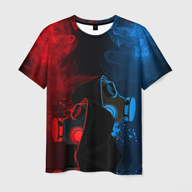 Мужская футболка 3D с принтом CORONA в Курске, 100% полиэфир | прямой крой, круглый вырез горловины, длина до линии бедер | metro | stalker | дым | коронавирус | неоновый дым | пандемия | противогаз | сталкер