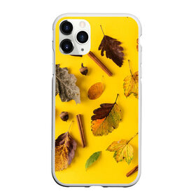 Чехол для iPhone 11 Pro Max матовый с принтом Гербарий в Курске, Силикон |  | гербарий | жёлтый | листья | осень
