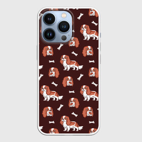 Чехол для iPhone 13 Pro с принтом Спаниели в Курске,  |  | art | cavalier | charles | cute | dog | english | king | little | small | spaniel | английский | арт | иллюстрация | кавалер | кинг | косточки | маленький | милота | милые | милый | мини | песики | порода | собака | собачки | спаниель