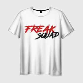 Мужская футболка 3D с принтом FREAKSQUAD в Курске, 100% полиэфир | прямой крой, круглый вырез горловины, длина до линии бедер | Тематика изображения на принте: evelone192 | freak | freak squad. | squad | twitch | сквад | стримеры | твич | фрик