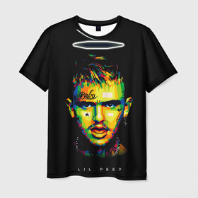 Мужская футболка 3D с принтом LIL PEEP в Курске, 100% полиэфир | прямой крой, круглый вырез горловины, длина до линии бедер | lil | lil peep | logobombing | peep. лил | pump | rap | xxx | xxxtenticon | пип | с лил пипом