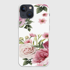 Чехол для iPhone 13 mini с принтом Розовые розы в Курске,  |  | pink | rose | букет | розовое настроение | цветы