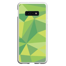 Чехол для Samsung S10E с принтом green faces в Курске, Силикон | Область печати: задняя сторона чехла, без боковых панелей | абстракция | грани | минимализм | орнаменты | текстуры | треугольник | узоры