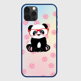 Чехол для iPhone 12 Pro с принтом Милая пандочка  в Курске, силикон | область печати: задняя сторона чехла, без боковых панелей | маленькая панда | маленькая пандочк | милая панда | милая пандочка | панда | панда в красных очках | панда в очках | панда очки | панда сердечки | панда сердце | пандочка | пандочка в красных очках