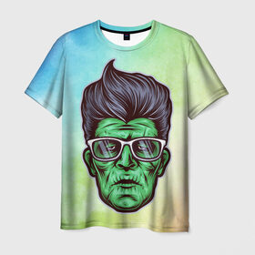 Мужская футболка 3D с принтом Пресли в Курске, 100% полиэфир | прямой крой, круглый вырез горловины, длина до линии бедер | арт | графика | зомби | пресли | элвис