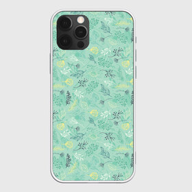 Чехол для iPhone 12 Pro Max с принтом Гербарий в Курске, Силикон |  | blue | dried flowers | flowers | fruits | leaves | pattern | seeds | листья | плоды | семена | сухоцветы | узор | цветы