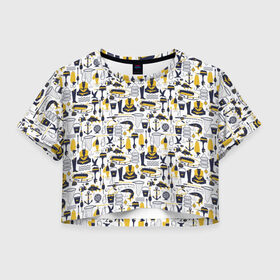 Женская футболка Crop-top 3D с принтом Пресли в Курске, 100% полиэстер | круглая горловина, длина футболки до линии талии, рукава с отворотами | арт | графика | зомби | пресли | элвис