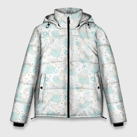 Мужская зимняя куртка 3D с принтом Морские черепахи в Курске, верх — 100% полиэстер; подкладка — 100% полиэстер; утеплитель — 100% полиэстер | длина ниже бедра, свободный силуэт Оверсайз. Есть воротник-стойка, отстегивающийся капюшон и ветрозащитная планка. 

Боковые карманы с листочкой на кнопках и внутренний карман на молнии. | Тематика изображения на принте: coral | ocean | reef | sea | shell | shellfish | star | turtle | звезда | коралл | моллюск | море | океан | ракушка | риф | черепаха