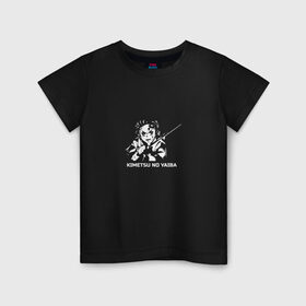 Детская футболка хлопок с принтом Demon Slayer в Курске, 100% хлопок | круглый вырез горловины, полуприлегающий силуэт, длина до линии бедер | 