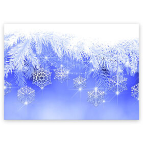 Поздравительная открытка с принтом Новогоднее в Курске, 100% бумага | плотность бумаги 280 г/м2, матовая, на обратной стороне линовка и место для марки
 | год | елка | иней | новый | рождество | снежинки