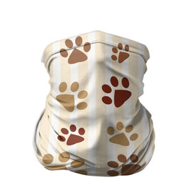 Бандана-труба 3D с принтом Лапки в Курске, 100% полиэстер, ткань с особыми свойствами — Activecool | плотность 150‒180 г/м2; хорошо тянется, но сохраняет форму | кот | кошка | кошки | лапки | следы | собака | собаки