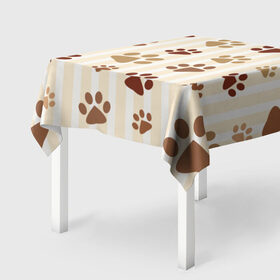 Скатерть 3D с принтом Лапки в Курске, 100% полиэстер (ткань не мнется и не растягивается) | Размер: 150*150 см | кот | кошка | кошки | лапки | следы | собака | собаки