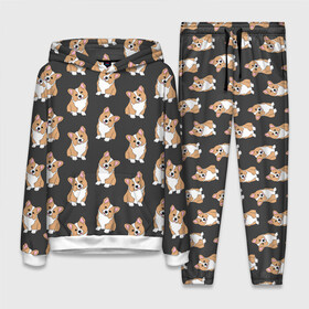 Женский костюм 3D (с толстовкой) с принтом Корги малыши в Курске,  |  | baby | corgi | dog | kawaii | pattern | вельш корги | девочкам | детям | животные | каваи | корги | лапки | малыш | мальчикам | много собак | мордочка | мультяшный | персик | пес | песик | питомец | подарок | пушистый