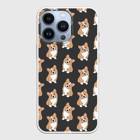 Чехол для iPhone 13 Pro с принтом Корги малыши в Курске,  |  | baby | corgi | dog | kawaii | pattern | вельш корги | девочкам | детям | животные | каваи | корги | лапки | малыш | мальчикам | много собак | мордочка | мультяшный | персик | пес | песик | питомец | подарок | пушистый