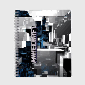 Тетрадь с принтом Minecraft в Курске, 100% бумага | 48 листов, плотность листов — 60 г/м2, плотность картонной обложки — 250 г/м2. Листы скреплены сбоку удобной пружинной спиралью. Уголки страниц и обложки скругленные. Цвет линий — светло-серый
 | Тематика изображения на принте: building | city | cube | game | megapolis | minecraft | pattern | город | здание | игра | куб | майнкрафт | мегаполис | узор