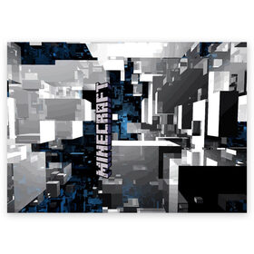 Поздравительная открытка с принтом Minecraft в Курске, 100% бумага | плотность бумаги 280 г/м2, матовая, на обратной стороне линовка и место для марки
 | building | city | cube | game | megapolis | minecraft | pattern | город | здание | игра | куб | майнкрафт | мегаполис | узор