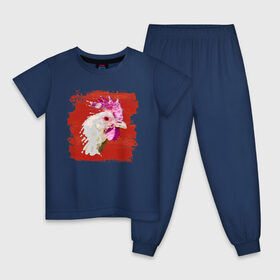 Детская пижама хлопок с принтом Петя в Курске, 100% хлопок |  брюки и футболка прямого кроя, без карманов, на брюках мягкая резинка на поясе и по низу штанин
 | курица | мода | петух | петушок | птица | стиль