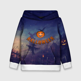 Детская толстовка 3D с принтом Halloween  Pumpkin в Курске, 100% полиэстер | двухслойный капюшон со шнурком для регулировки, мягкие манжеты на рукавах и по низу толстовки, спереди карман-кенгуру с мягким внутренним слоем | halloween | halloween  pumpkin | pumpkin | хэллоуин | хэллоуин тыква