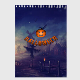 Скетчбук с принтом Halloween Pumpkin в Курске, 100% бумага
 | 48 листов, плотность листов — 100 г/м2, плотность картонной обложки — 250 г/м2. Листы скреплены сверху удобной пружинной спиралью | halloween | halloween  pumpkin | pumpkin | хэллоуин | хэллоуин тыква