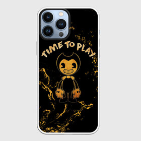 Чехол для iPhone 13 Pro Max с принтом Bendy And The Ink Machine в Курске,  |  | Тематика изображения на принте: bendy | bendy and the ink machine | бенди | бени | бенни | бэнди | детская | детям | игра | капли | компьютерная игра | краска | машина | подтеки | ужастик | чернила | чернильная